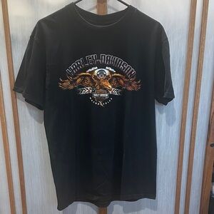 Harley-Davidson Black and Orange Eagle T-Shirt